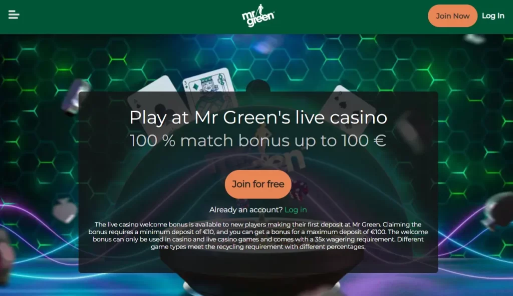 Mr Green Live Casino